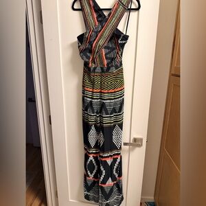 Anthropologie brand Elevenes Multicolor Geometric Pattern Cross front Dress